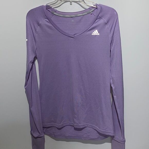 Women’s Purple Adidas Running Shirt size Medium Long Sleeve - Picture 1 of 9